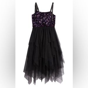 Girls dress black with sequins